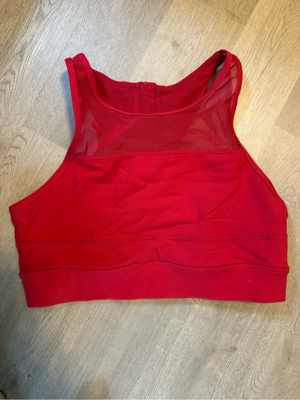 ZYIA Red Mesh-Back Crop Sports Tank
